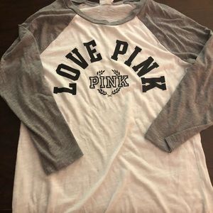 Pink! 3/4 length sleeve tee. Size XS